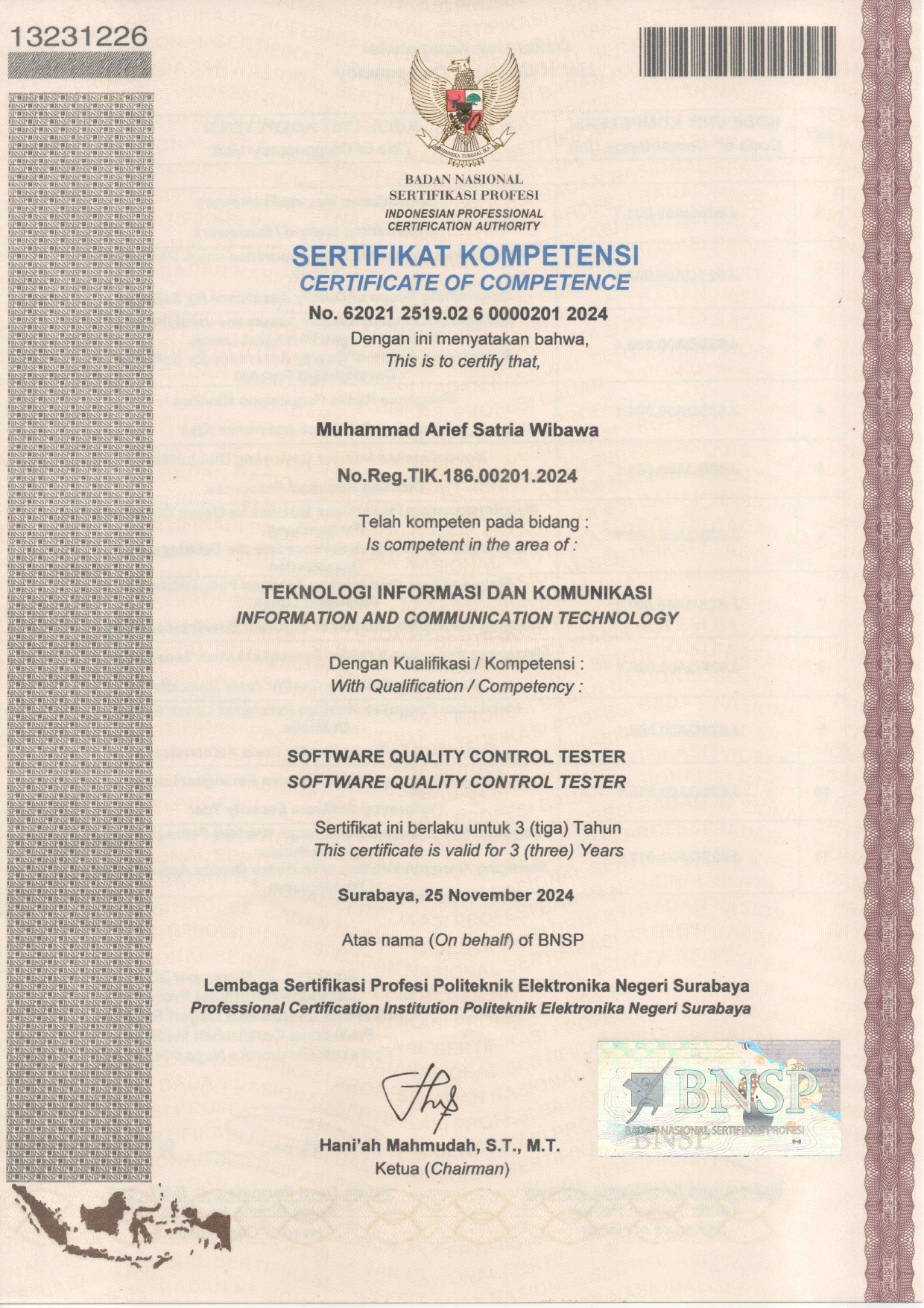 BNSP - Software Quality Control Tester